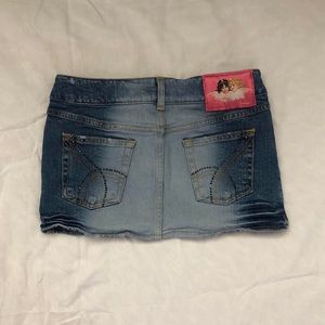 lightwash mini embellished cybery2k vintage denim skirt